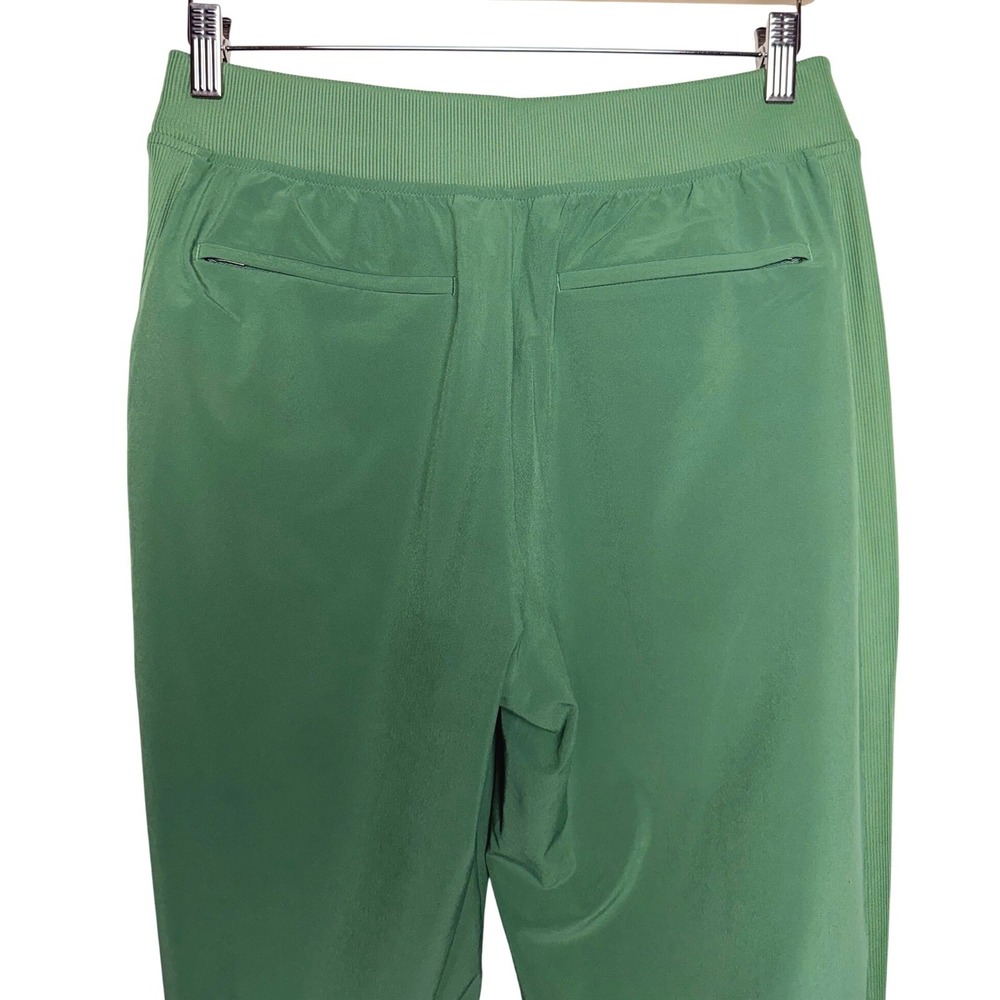 Athleta Brooklyn Ankle Pant Green Ribbed Waistband Tapered Travel Trousers  8 - Picture 5 of 11
